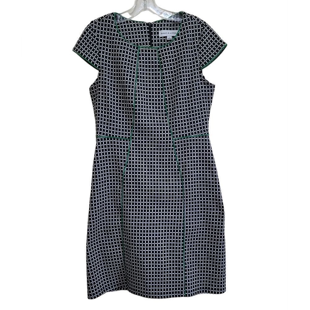 Emma & Michele Black and White Midi Aline Sleeveless Dress Sz 8